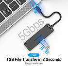 Концентратор (USB-хаб) Vention 4-Port з micro USB живленням 0.15M Black (TGKBB), фото 5