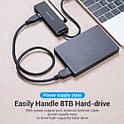 Концентратор (USB-хаб) Vention 4-Port з micro USB живленням 0.15M Black (TGKBB), фото 6