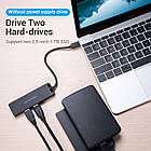 Концентратор (USB-хаб) Vention 4-Port з micro USB живленням 0.15M Black (TGKBB), фото 7