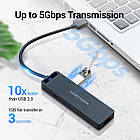 Концентратор (USB-хаб) Vention 4-Port з micro USB живленням 0.15M Black (CHLBB), фото 4