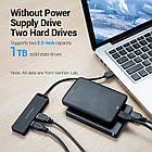 Концентратор (USB-хаб) Vention 4-Port з micro USB живленням 0.15M Black (CHLBB), фото 6