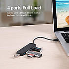 Концентратор (USB-хаб) Vention 4-Port з micro USB живленням 0.15M Black (CHLBB), фото 7