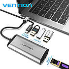Концентратор (USB-хаб) Vention USB-C 3-Port, RJ-45, PD, 0.15 м (TGDHB), фото 3