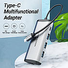 Концентратор (USB-хаб) Vention USB-C 3-Port, RJ-45, PD, 0.15 м (TGDHB), фото 4