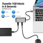 Концентратор (USB-хаб) Vention USB-C 3-Port, RJ-45, PD, 0.15 м (TGDHB), фото 5