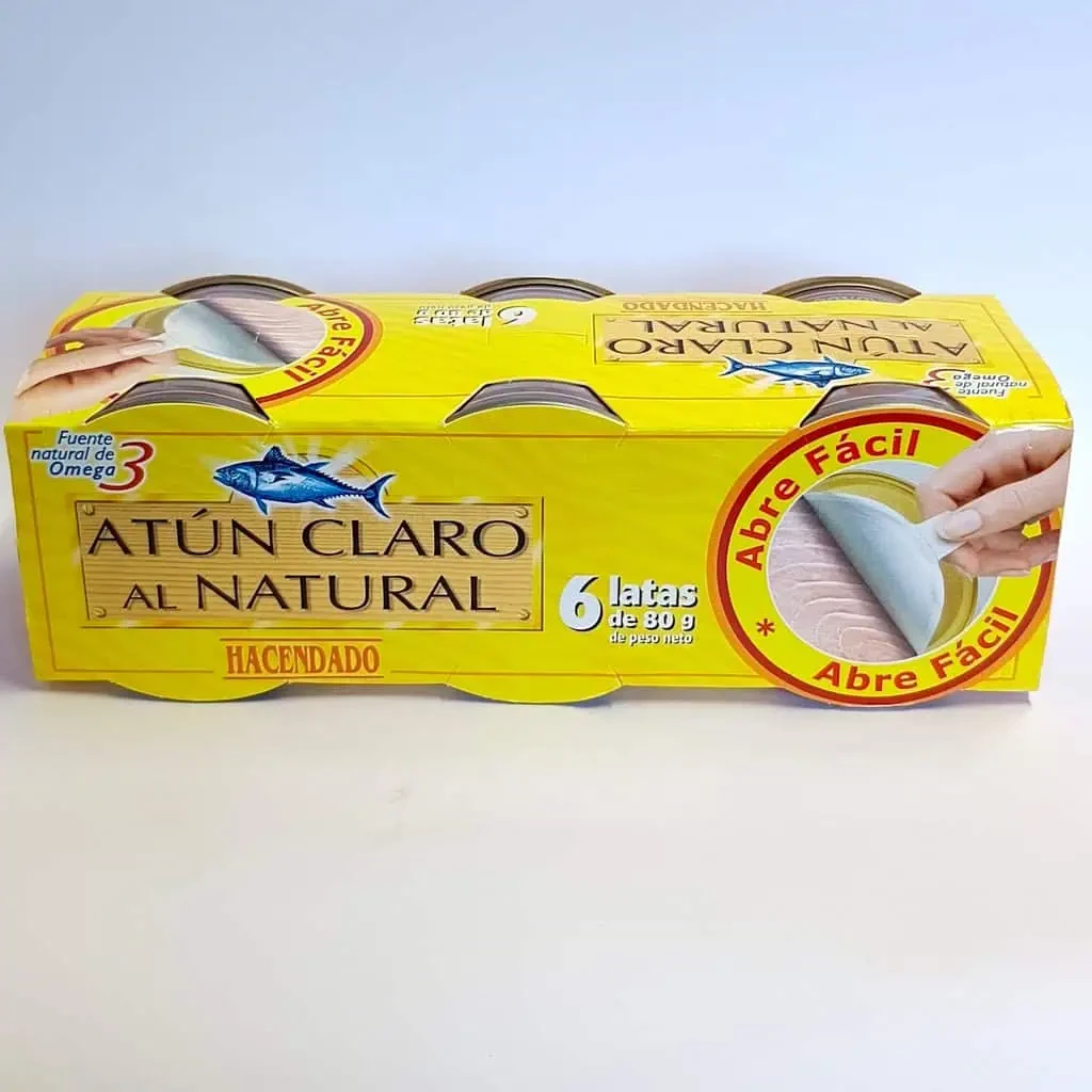 Тунець Hacendado Atun Claro у власному соку, упаковка 6x80 г