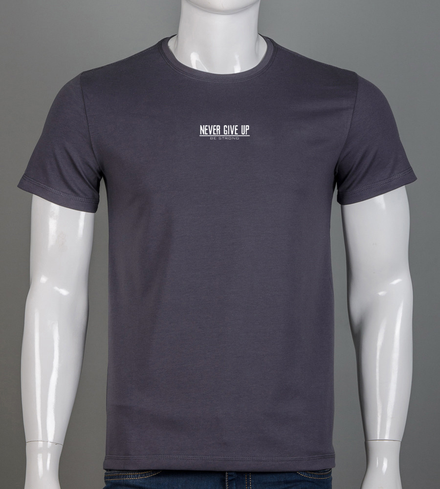 Футболка чоловіча Never Give Up 2422м (Уп.4шт M-XXL), Графіт