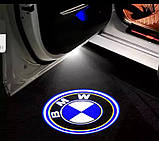 Підсвічування дверей штатне з логотипом bmw. Лазерна проекція дверей BMW 12v, фото 5