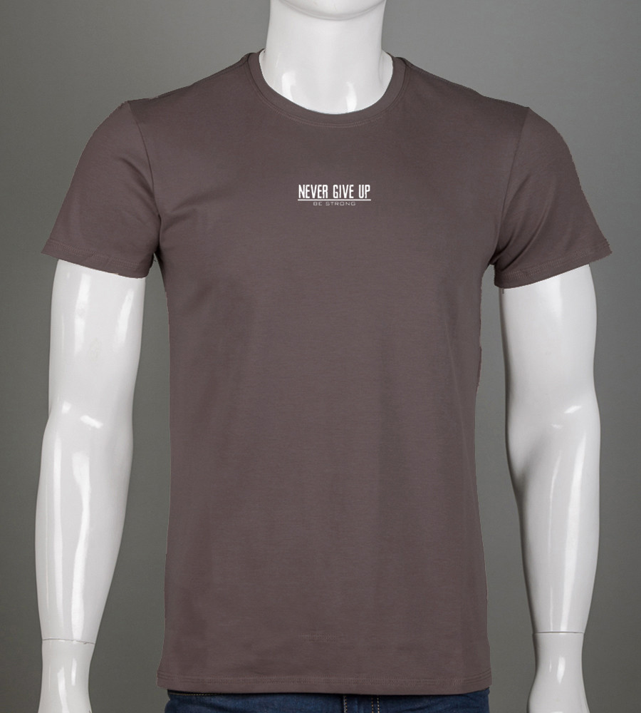 Футболка чоловіча Never Give Up 2422м (Уп.4шт M-XXL), Коричневий, фото 1