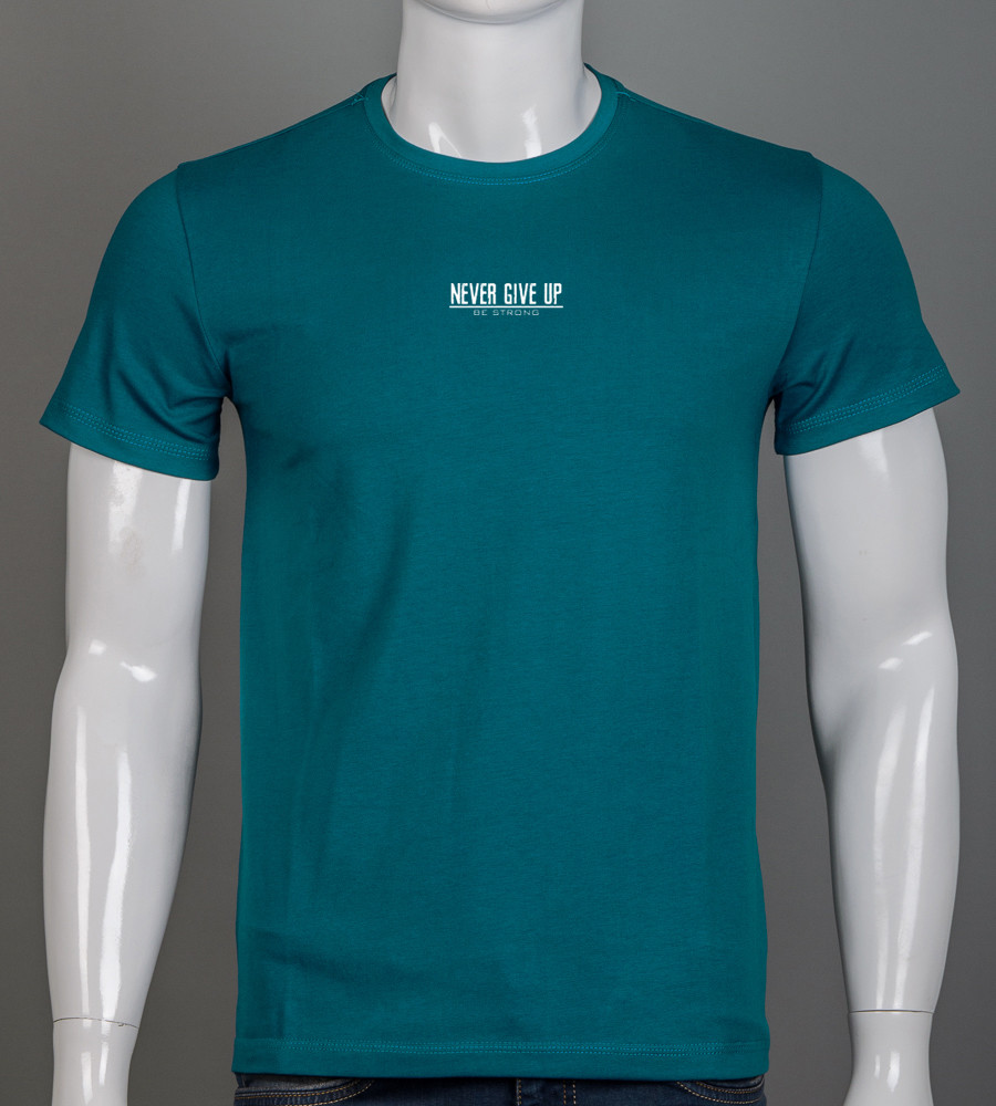 Футболка чоловіча Never Give Up 2422м (Уп.4шт M-XXL), Петроль