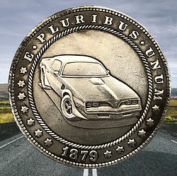 Сувенір монета долар США OF168 "Автомобіль Саріак". Hobo Coin American Morgan