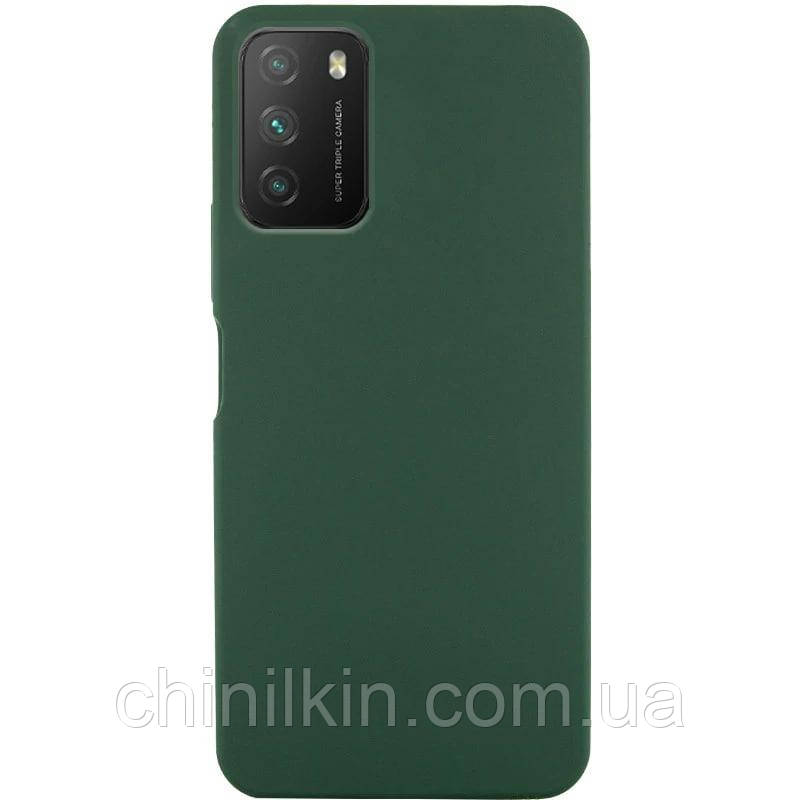 Накладка (з мікрофіброю) Silicone Cover Lakshmi для Xiaomi Redmi 9T / Poco M3- темно-зелений, фото 1