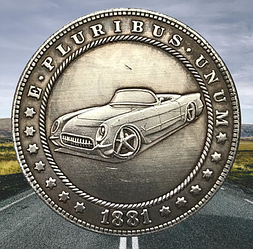Сувенір монета долар СШАang 1881г "Автомобіль Корвет". Hobo Coin American Morgan