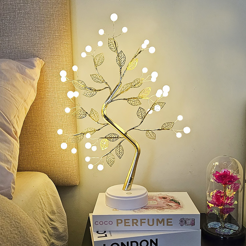 Світильник-нічник Y-2122 настільне Led перлове дерево USB світлодіодний сенсорний 36 LED, фото 1