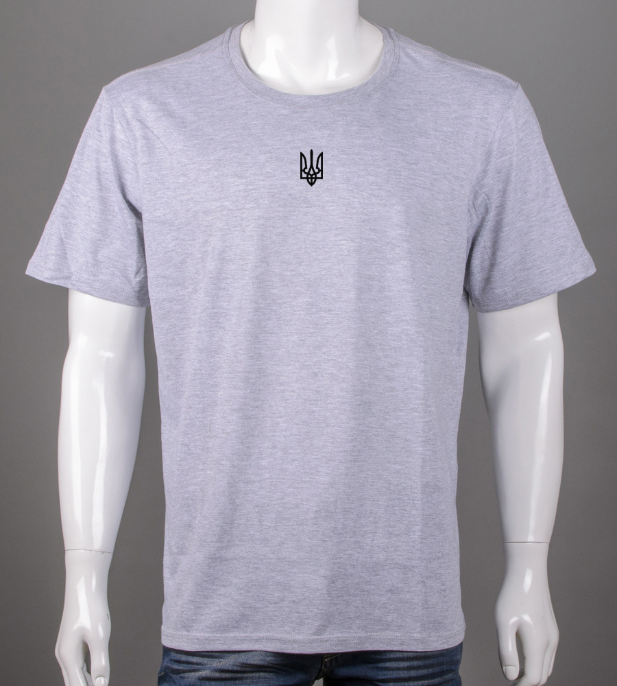 Футболка батал Тризуб 2401б (Уп.4шт 3XL,4XL), Св.Сірий меланж
