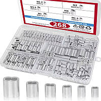 Затискачі Для Тросу Алюмінієві M1.2 M1.5 M2 M2.5 M3 M4 Набір 268 шт DIN 3093 Spec (SP-066268)
