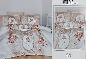 Евро розмір постільна білизна сатин «Poema mink» 100% organic cotton