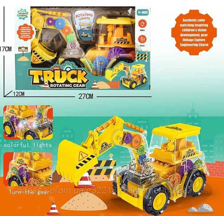 Трактор 222-30 В підсвічування, звук, мелодія, автоматичне піднімання навісного обладнання, колеса вільного ходу, в коробці [Склад