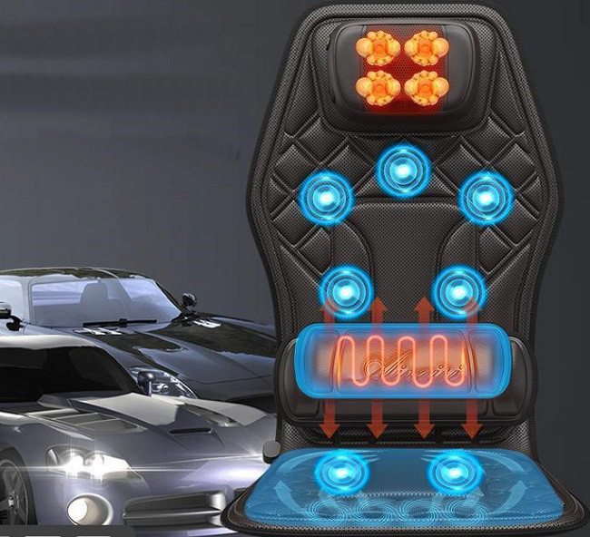 Масажер накидка на сидіння в автомобіль для офісного крісла. Масаж шиї, пневмоподушка, вібрація, підігрів! - фото 1 - id-p2490634560