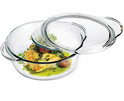 Форма для запікання жаростійка скляна з кришкою кругла Simax 1.75 л 6686/6696