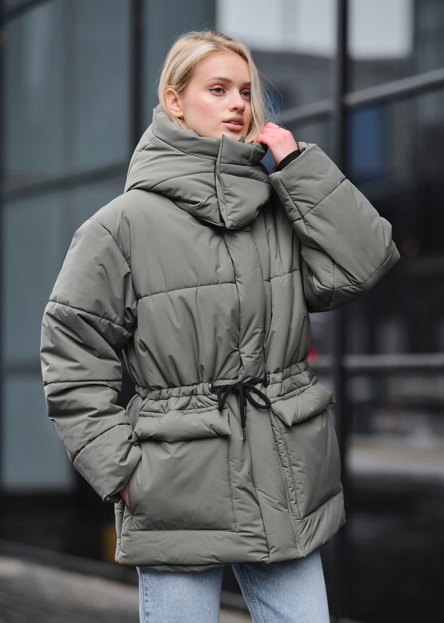 Жіноча Зимова Куртка Стаф Хакі Утеплена Базова Однотонна Staff Br Light Khaki Shopingo - фото 1 - id-p2771840651