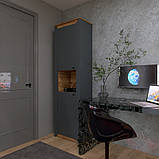 Пенал відкритий 600 Нордик, Дуб Крафт Золотий, Графіт, фото 8