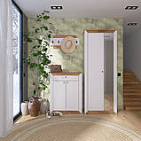 Пенал закритий з дзеркалом 800 Нордик, Дуб Крафт Золотий, Білий, фото 6