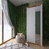 Пенал закритий з дзеркалом 800 Нордик, Дуб Крафт Золотий, Білий, фото 7