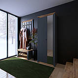 Пенал закритий з дзеркалом 800 Нордик, Дуб Крафт Золотий, Графит, фото 2