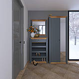 Пенал закритий з дзеркалом 800 Нордик, Дуб Крафт Золотий, Графит, фото 5