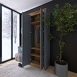 Пенал закритий з дзеркалом 800 Нордик, Дуб Крафт Золотий, Графит, фото 7