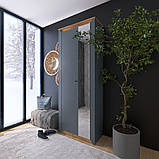 Пенал закритий з дзеркалом 800 Нордик, Дуб Крафт Золотий, Графит, фото 9