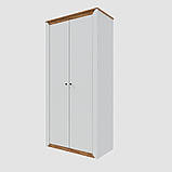 Шафа дводверна 990 Нордик, Дуб Крафт Золотий, Білий, фото 2