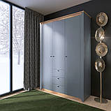 Шафа тридверна 1400 Нордик з шухлядами, Дуб Крафт Золотий, Графіт, фото 5