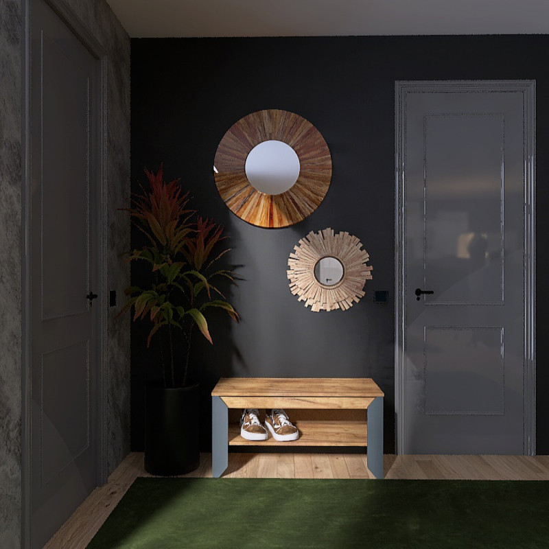 Тумба для взуття 900 Нордик, Дуб Крафт Золотий, Графіт, фото 1