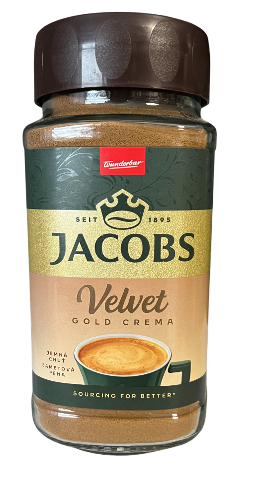 Розчинна кава Jacobs Velvet Gold Crema 180 грамів у скляній банці, фото 1