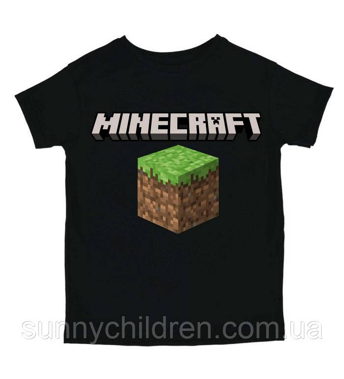 Футболка Minecraft для дітей | 100% бавовна | Лого Майнкрафт