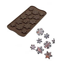 Форма силіконова для цукерок Сніжинка 14 шт