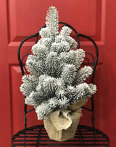 Ялинка лита Premium в мішковині 50 см засніжена