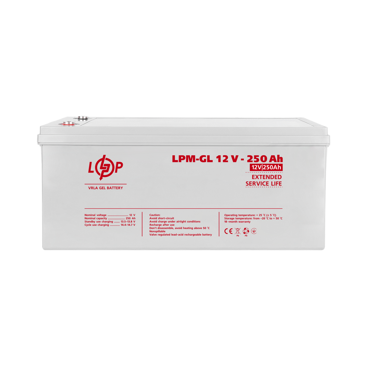 Гелевый аккумулятор LPM-GL 12V - 250 Ah