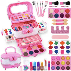 Дитяча косметика для макіяжу і манікюру в скриньці Рожевий (60685)