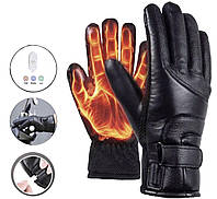 Перчатки кожаные с подогревом LX-3 с USB зарядкой, сенсорные