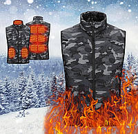 Терможилет із підігрівом 9 зон обігріву МК156 розмір М камуфляж, 3 режими регулювання температури 25-55 °C