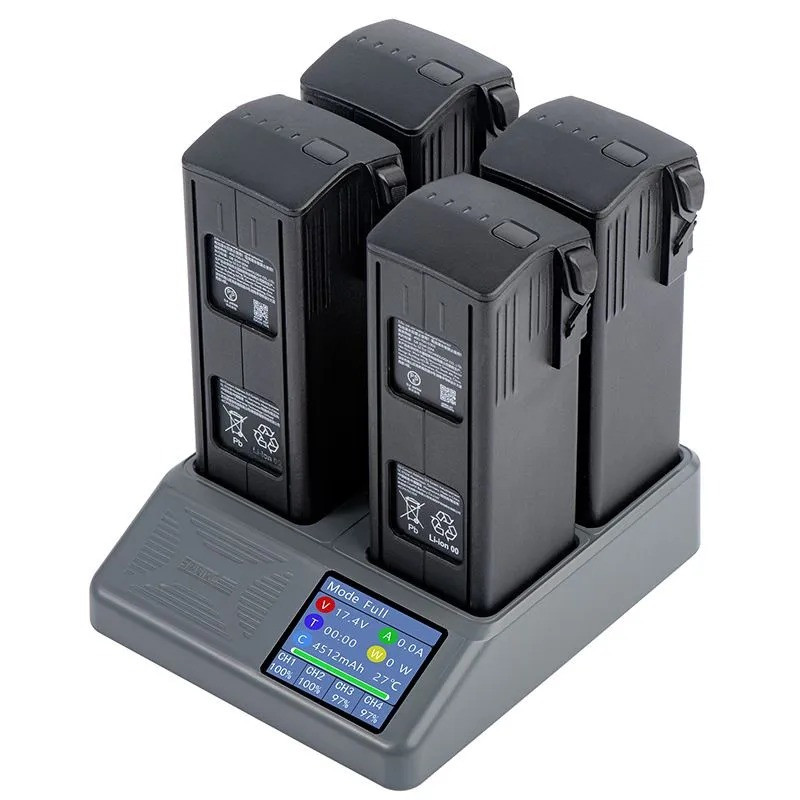 Хаб концентратор для зарядки DJI Mavic 3 на 4 батареї з кольоровим дисплеєм STARTRC Чорний