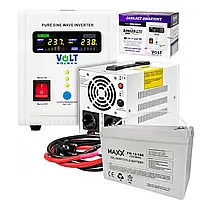 "Інвертор (ДБЖ) Power Polska НВ1012  800Вт/1000VA/12V + Акумулятор Gel Battery GE 12V 200AH  (12V, 200AH)"