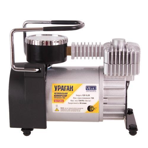 Компресор Ураган 12052 150psi/15Amp/40 л/прикур.+ перех./ автостоп, фото 1
