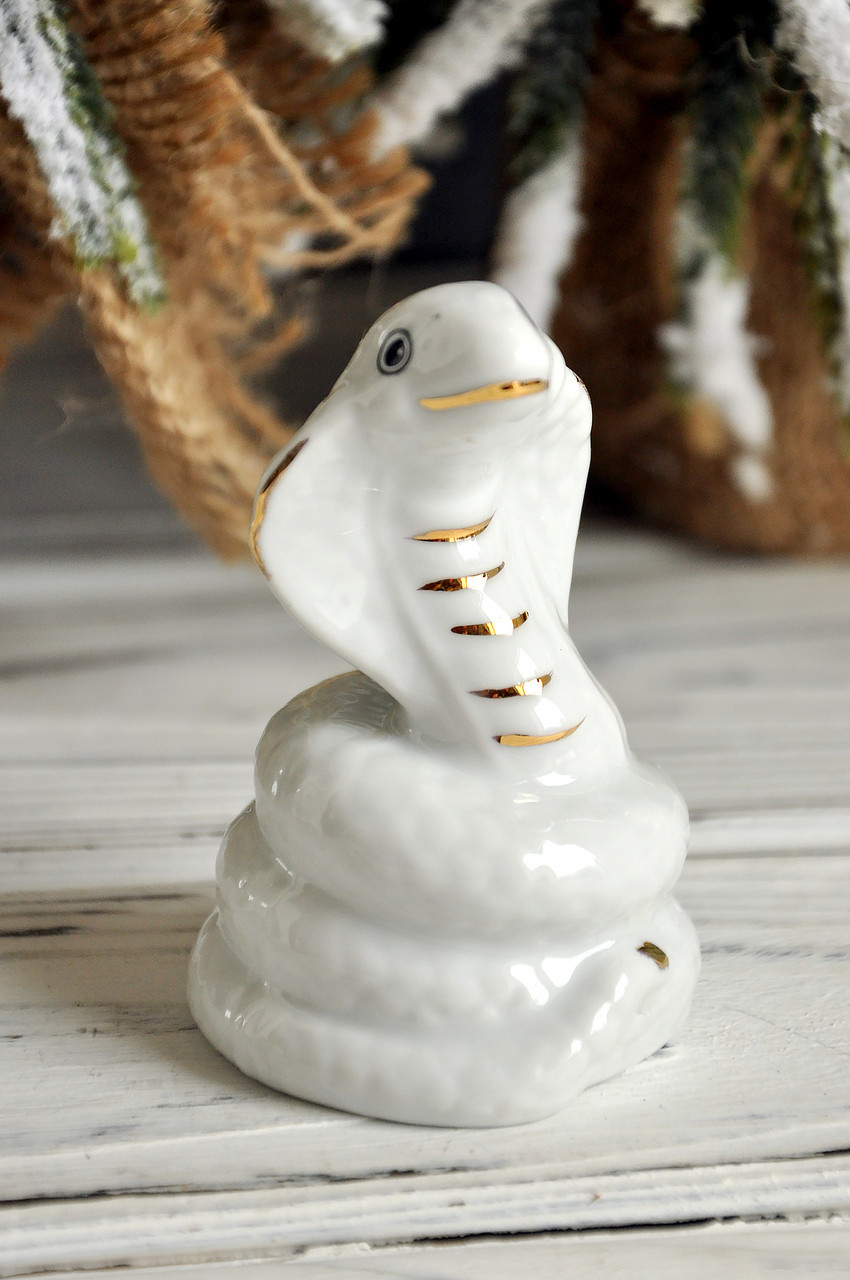 Статуэтка фарфорова "Змія",  7.5 х 5 см, фото 1