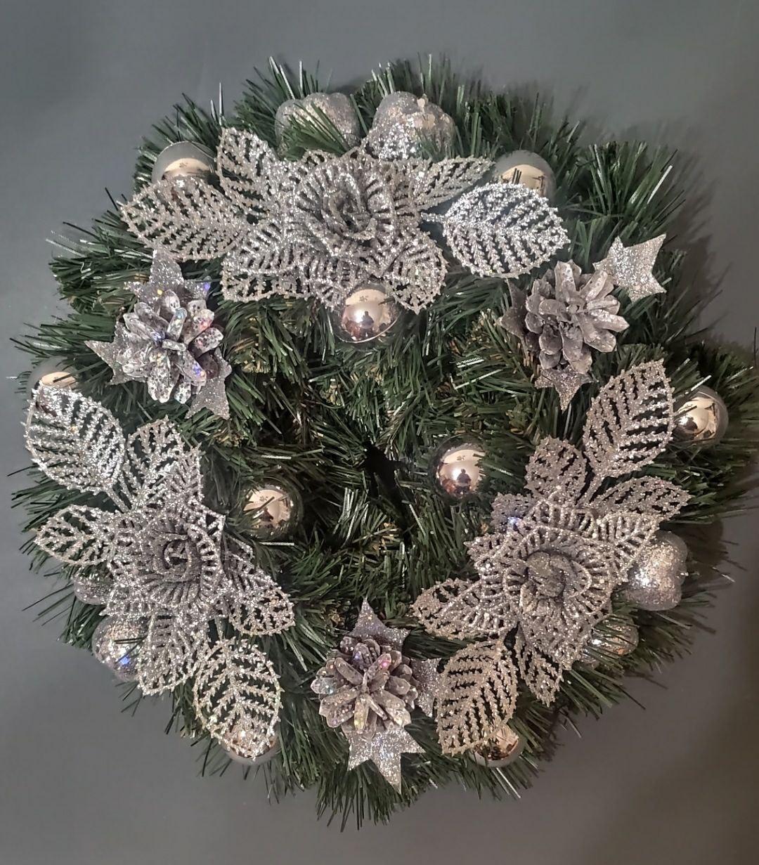 Вінок новорічний прикрашений 0422 S