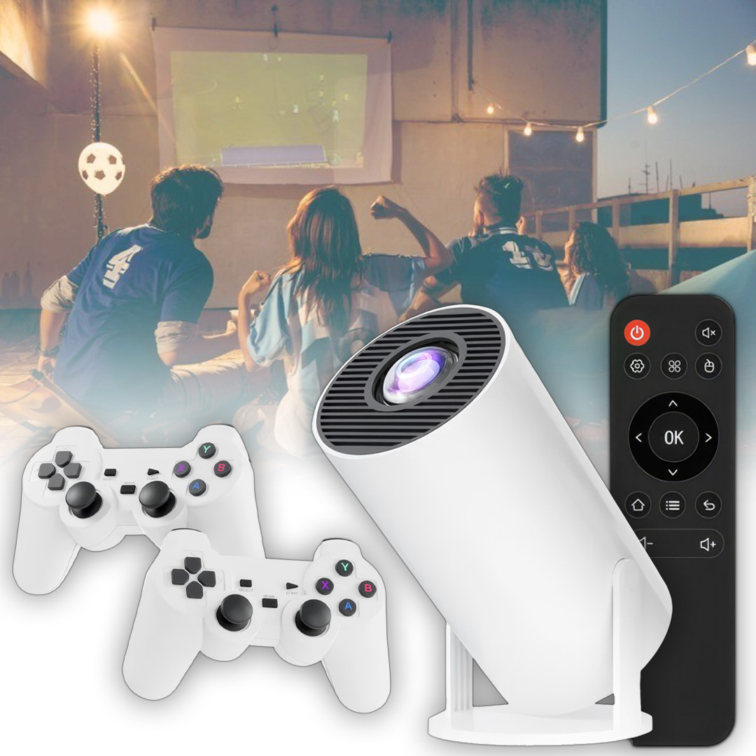 Проектор з 2 джойстиками, пультом та іграми на Android 11 M300 MAX Bluetooth та Wi-Fi, фото 1
