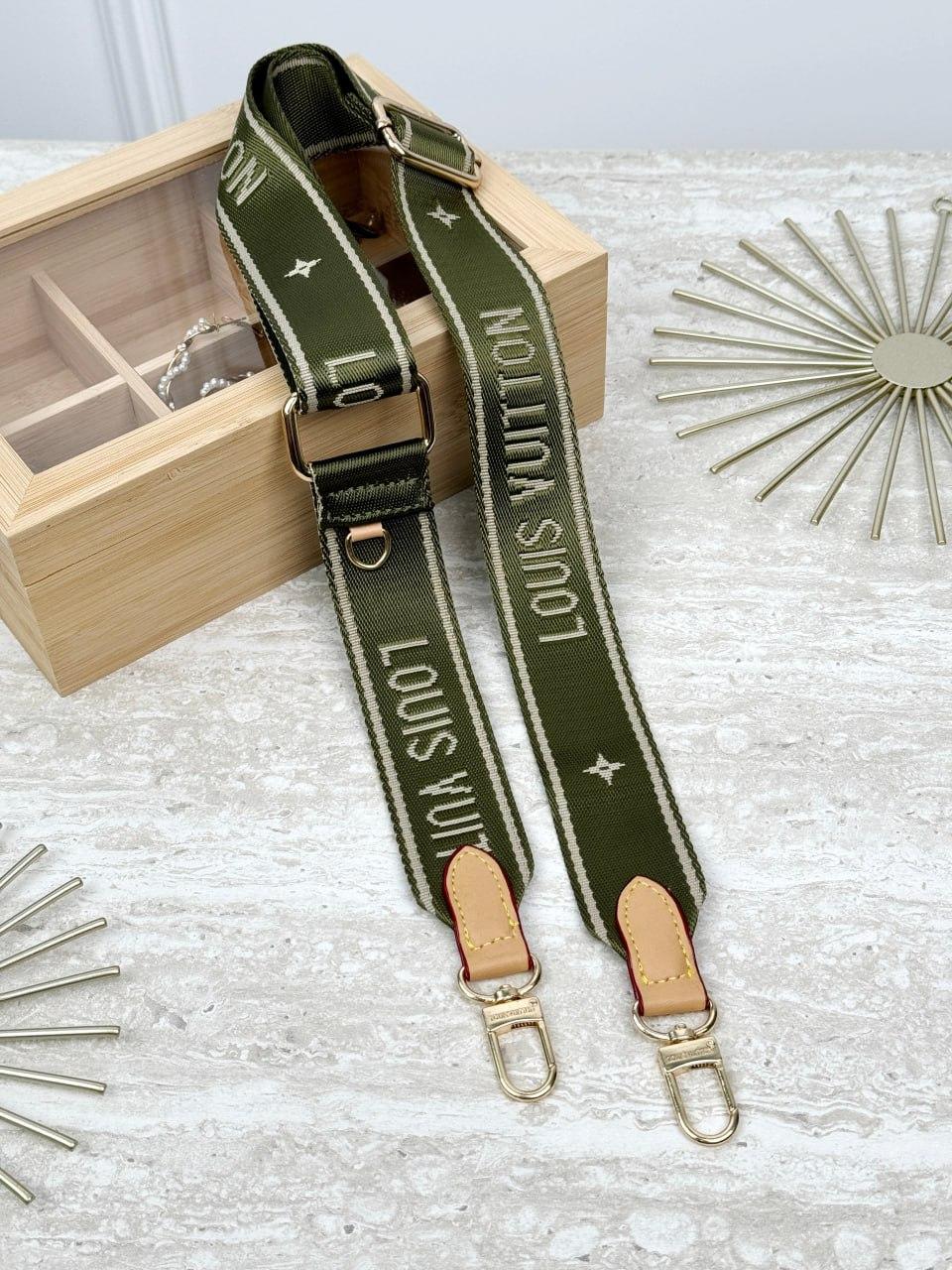 Ремінь на сумку текстильний зелений Louis Vuitton Луї Віттон, фото 1